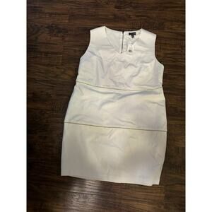 New The Limited Fitted Dress Women Ivory with Chain Details Sz:14p